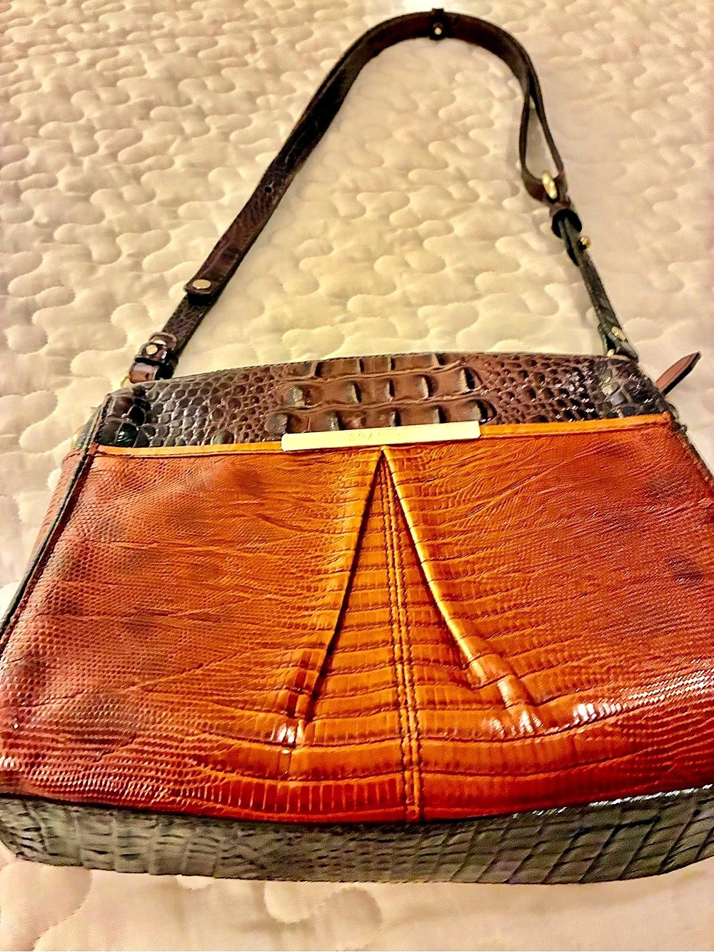 BRAHMIN Brown & Dark brown Crossbody Bag
